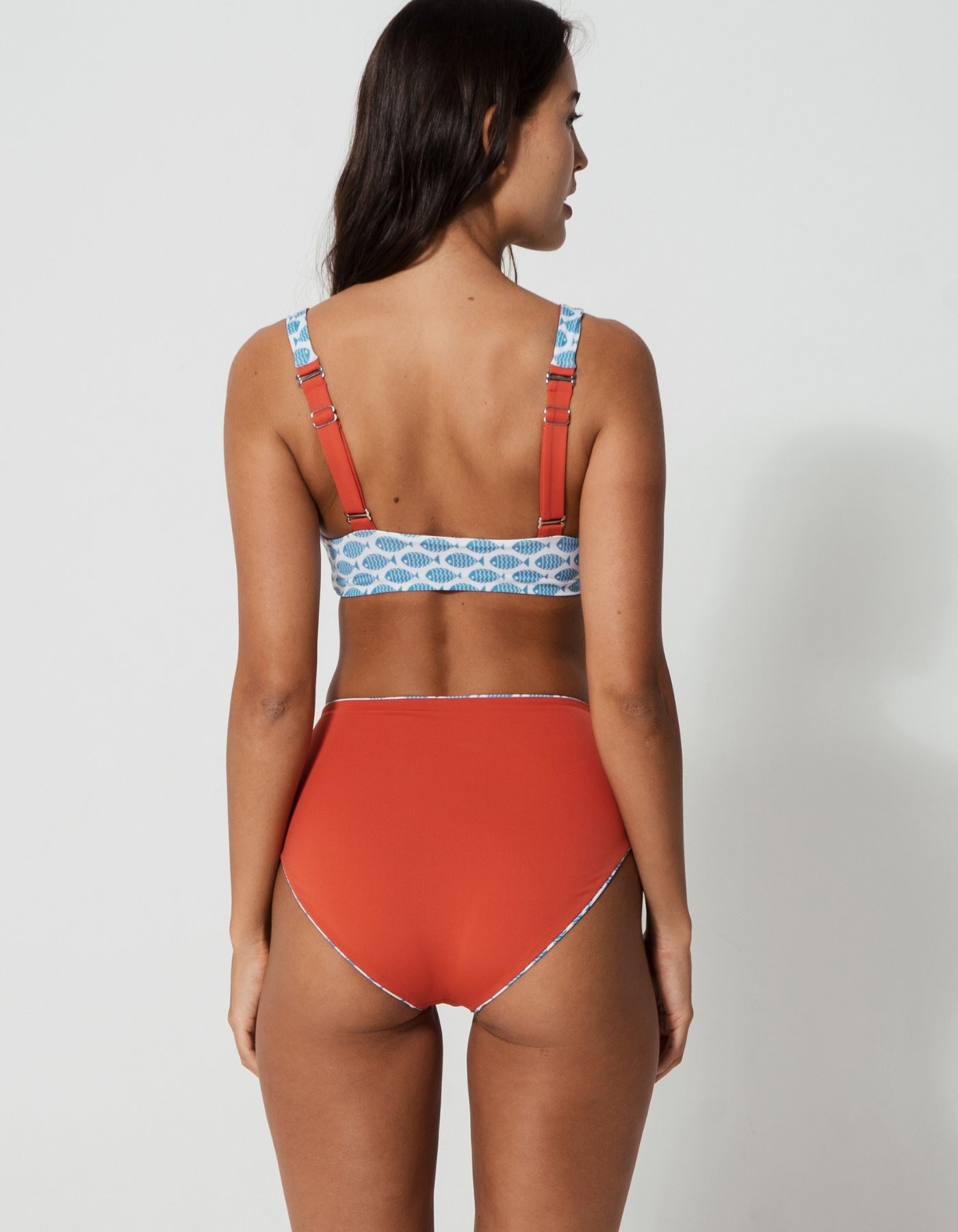 Sandbar_swimwear_high_waist_bikini_eco_recycled_tank_top_bikini_reversible_fish_coral