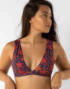 Sandbar_swimwear_Womens_plunge_bikini top_red_starfish