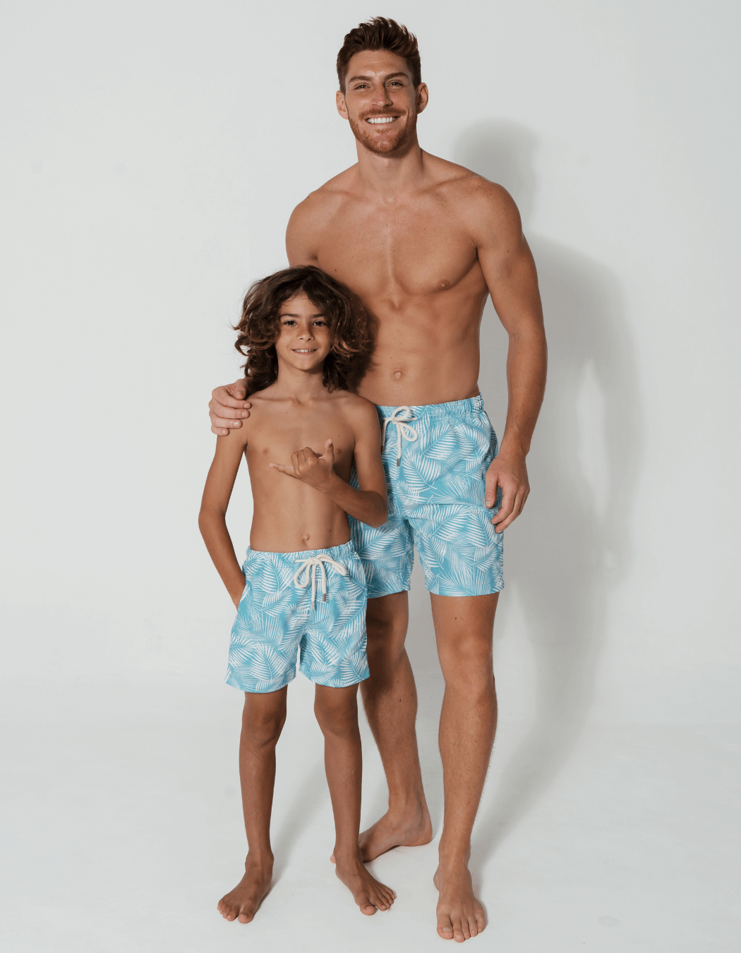 Sandbar_father_and_son_swim_shorts_green_fern