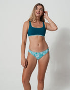 Sandbar_swimwear_family_matching_low_waist_bikini_eco_recycled_tank_top_bikini_reversible_Green_fern_teal