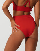 Sandbar_swimwear_family_matching_ribbed_bikini_high_waist_swimsuit_eco_recycled_lipstick_red