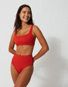 Sandbar_swimwear_family_matching_ribbed_tank_top_bikini_high_waist_swimsuit_eco_recycled_lipstick_red