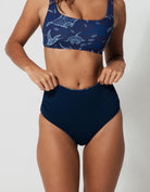 Sandbar_swimwear_family_matching_low_waist_bikini_eco_recycled_tank_top_bikini_reversible_ocean_manta_navy_blue