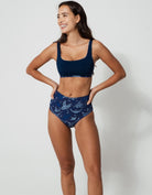 Sandbar_swimwear_family_matching_low_waist_bikini_eco_recycled_tank_top_bikini_reversible_ocean_manta_navy_blue