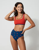 Sandbar_swimwear_high_waist_bikini_eco_recycled_tank_top_bikini_reversible_red lobster