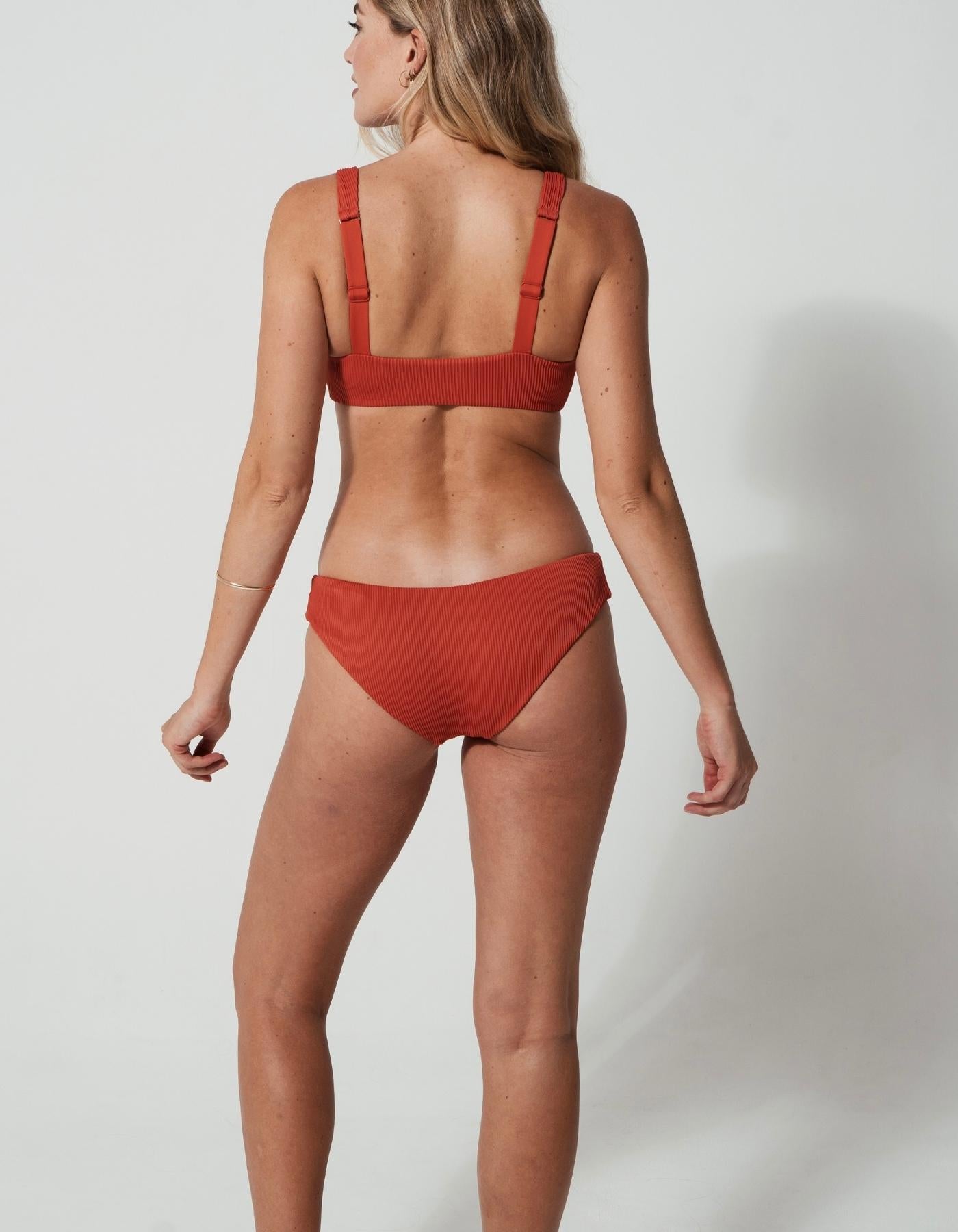 Sandbar_swimwear_family_matching_ribbed_tank_top_bikini_low_waist_swimsuit_eco_recycled_rust_coral