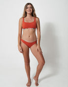 Sandbar_swimwear_family_matching_low_waist_bikini_eco_recycled_tank_top_bikini_reversible_Pink_palm_coral_rust