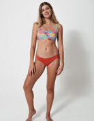 Sandbar_swimwear_family_matching_low_waist_bikini_eco_recycled_tank_top_bikini_reversible_Pink_palm_coral_rust