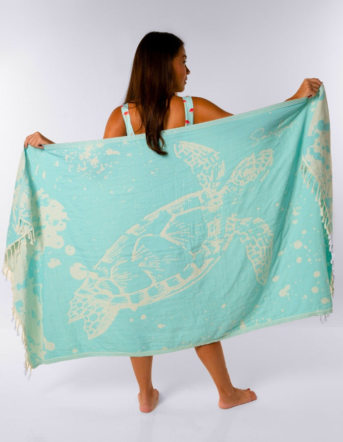 Sandbar_swimwear_turkish_cotton_towel_baby_blue_turtle_towel