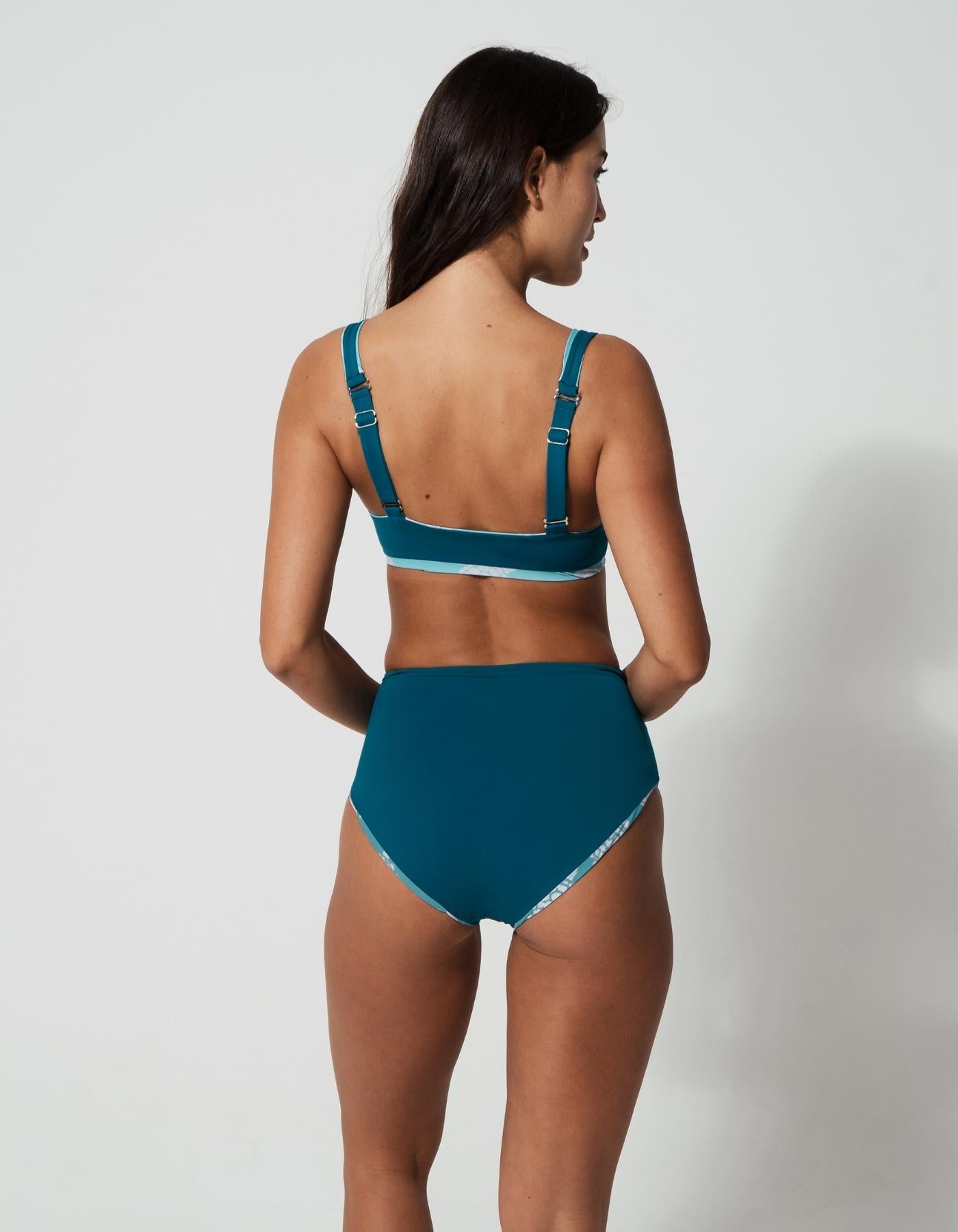 Sandbar_swimwear_mother_son_high_waist_bikini_eco_recycled_tank_top_bikini_reversible_turtle_teal