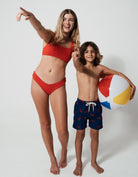 Sandbar_swimwear_family_matching_ribbed_tank_top_bikini_low_waist_swimsuit_eco_recycled_lipstick_red_mother_son