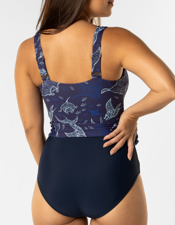 Womens_wrap_one_piece_swim_suit_ocean_manta