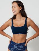 Sandbar_swimwear_family_matching_low_waist_bikini_eco_recycled_tank_top_bikini_reversible_ocean_manta_navy_blue