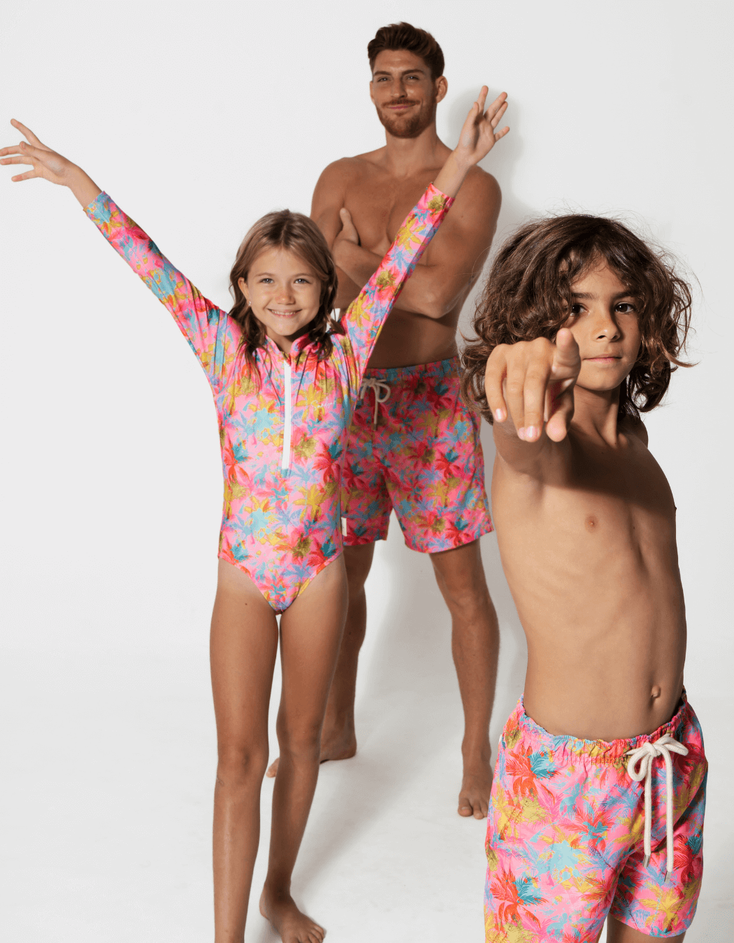 Pink Palm Boys Swim Shorts Sandbar Swimwear