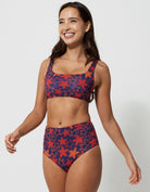 Sandbar_swimwear_high_waist_bikini_eco_recycled_tank_top_bikini_reversible_starfish_red_blue