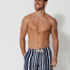 Men's Swimwear | Blue & White Striped Swim Shorts