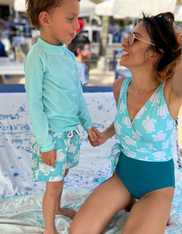 Womens_one_piece_swim_suit_turtle_mother_son