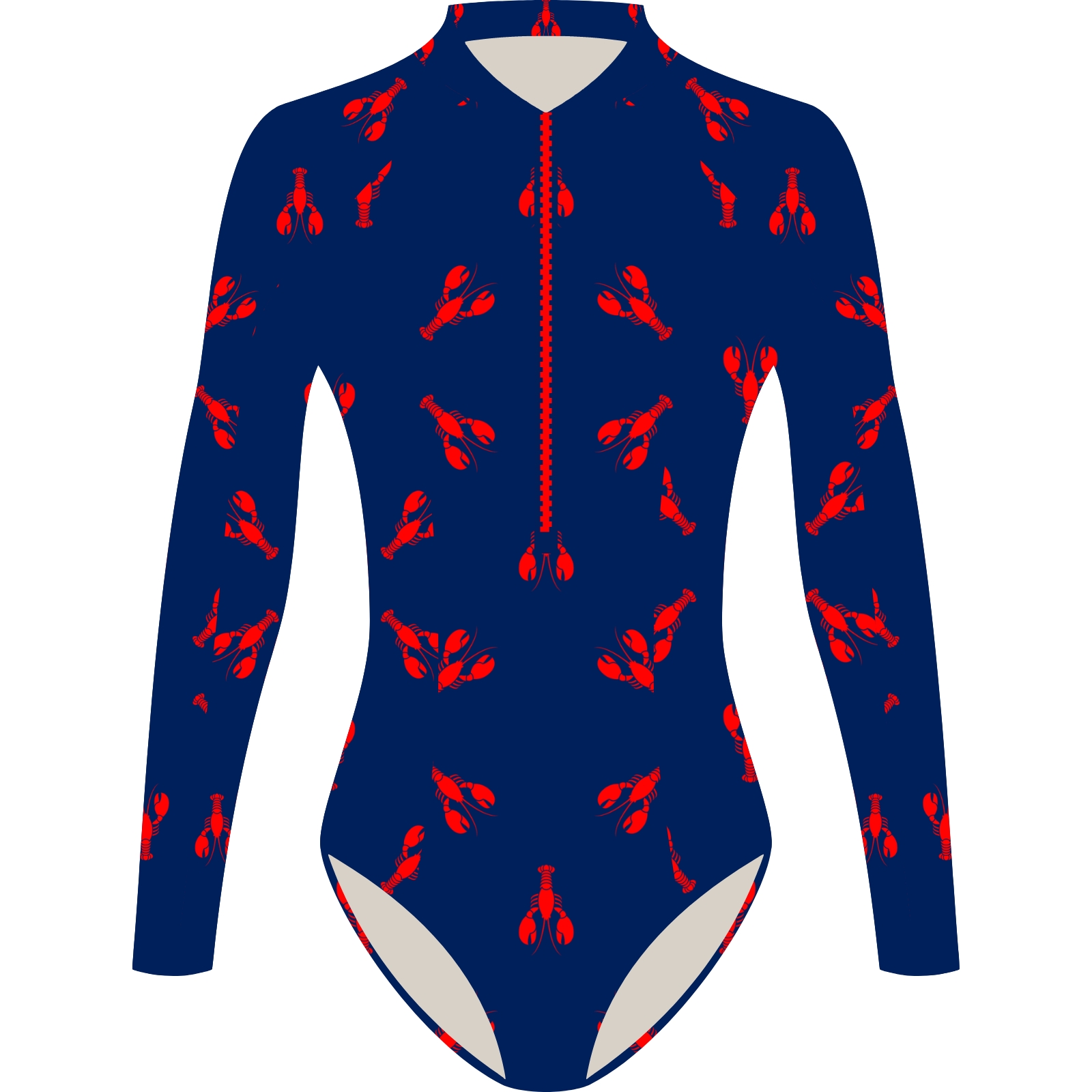 Sandbar_swimwear_girls_long_sleeved_swim_suit_red_lobster